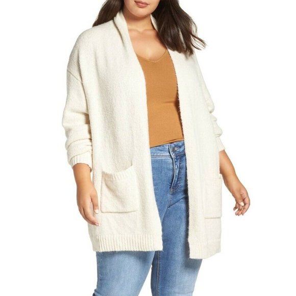 BP Sweaters - BP Cozy Long Cardigan Beige Oatmeal Light Heather